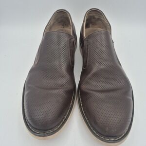 Joseph Aboud Men 8.5 Brown Leather Slip On Comfort Casual Perforated